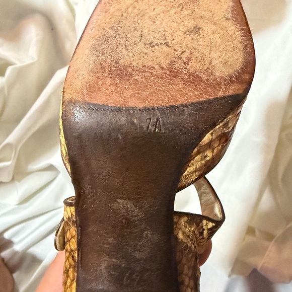 ✨ RARE Vintage Italian Python Snakeskin T-Strap Mary Jane Heels - Picture 7 of 11